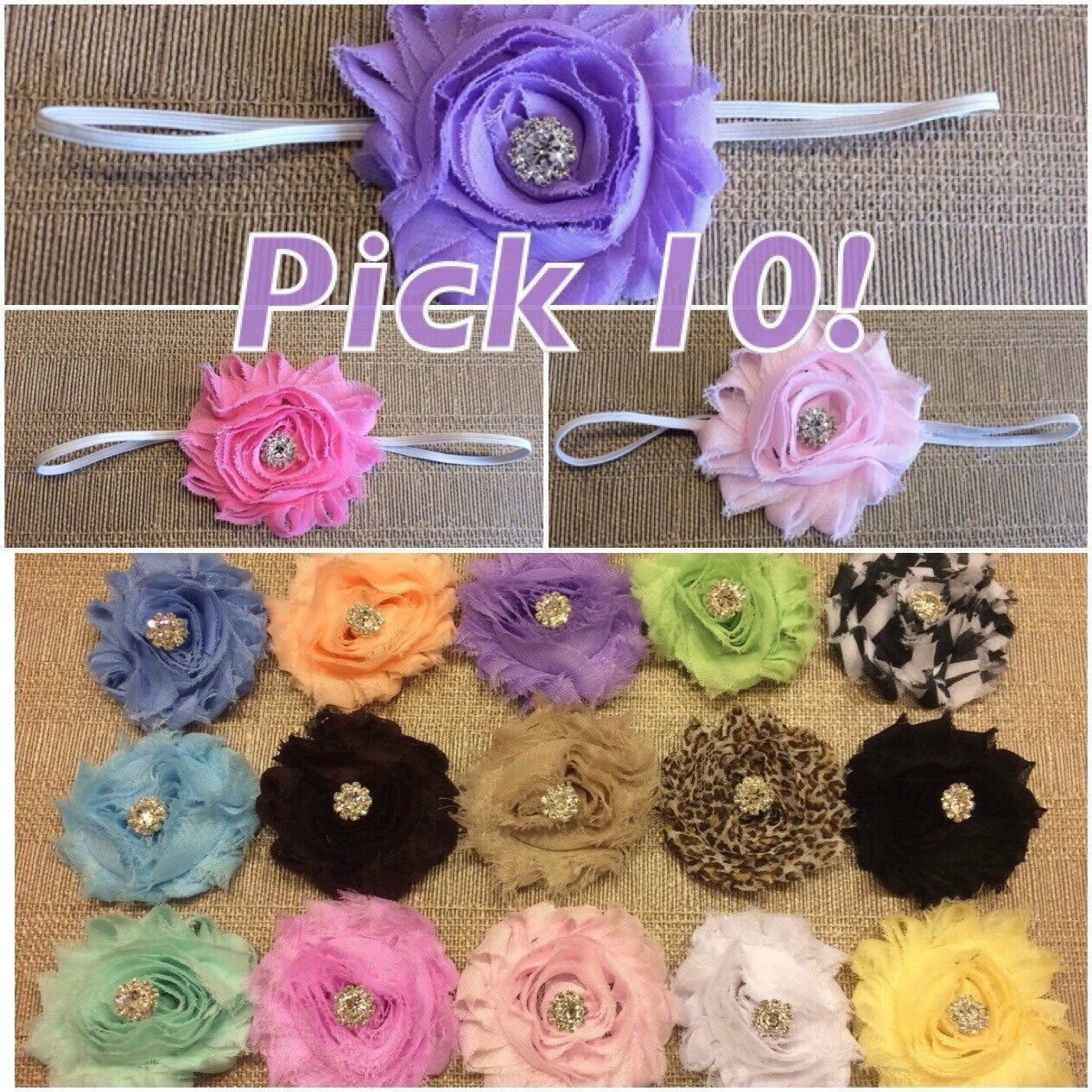 pick 10 colors! baby headbands