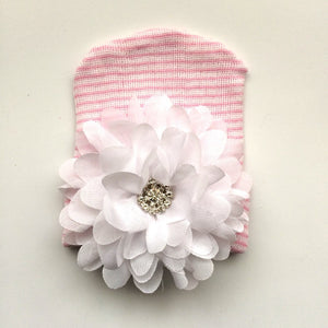 Baby Hospital Hat PINK, pick your color flower!