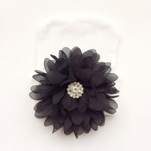 Baby Hospital Hat WHITE, pick your color flower!