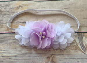 Bloomers/headband set lavender 3 flowers