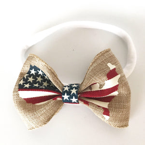 Red white and blue Bow Headband