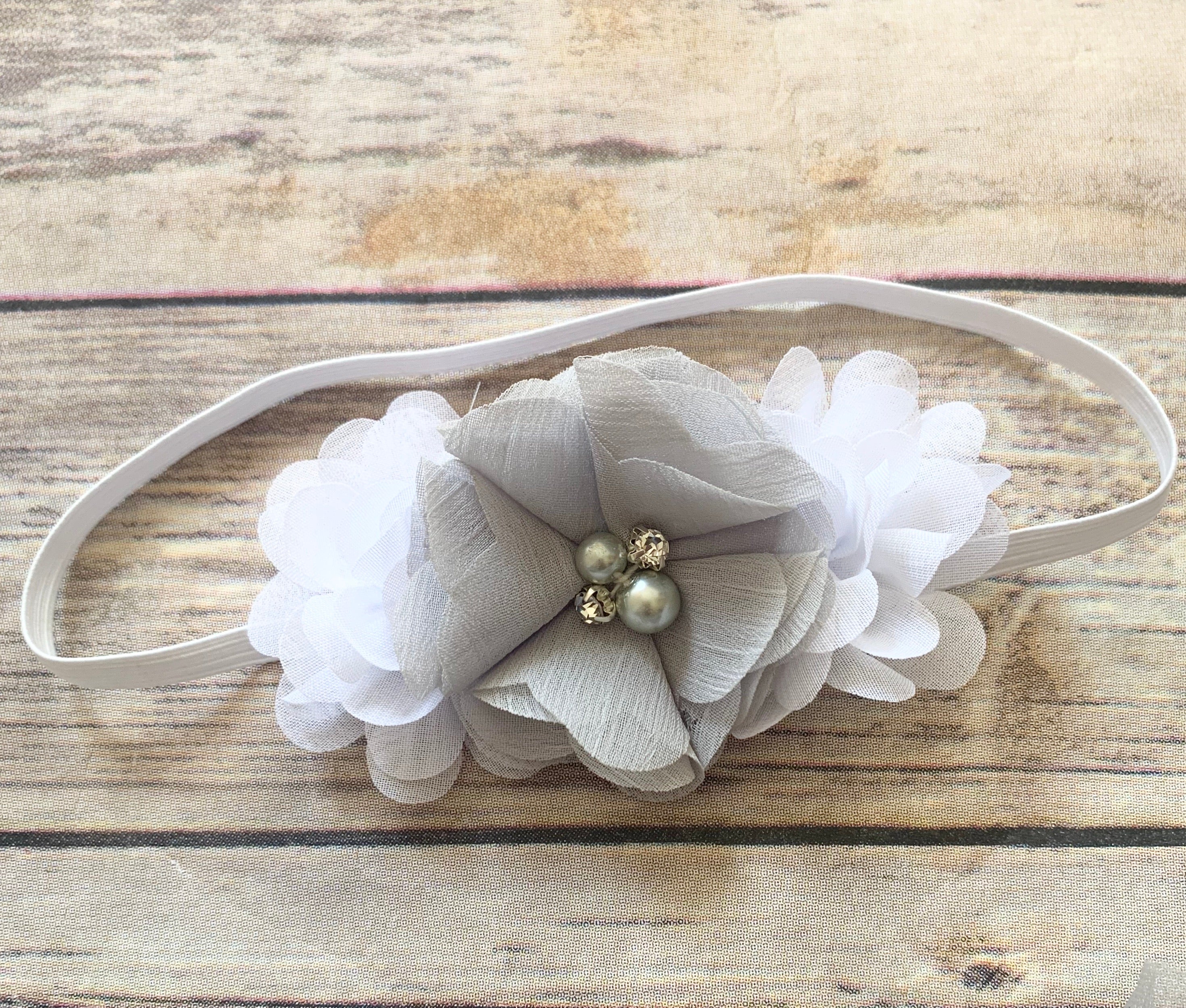 Bloomers/headband set - gray