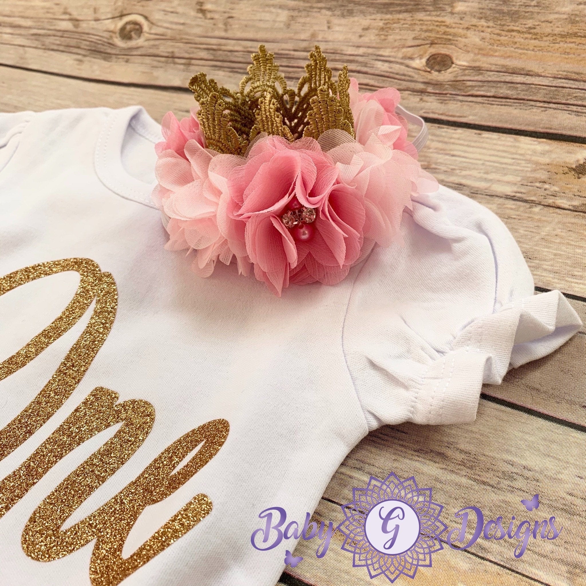 1st birthday outfit-gold