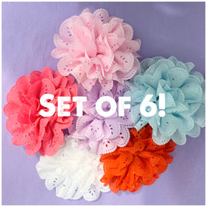 set of 6 flower headband