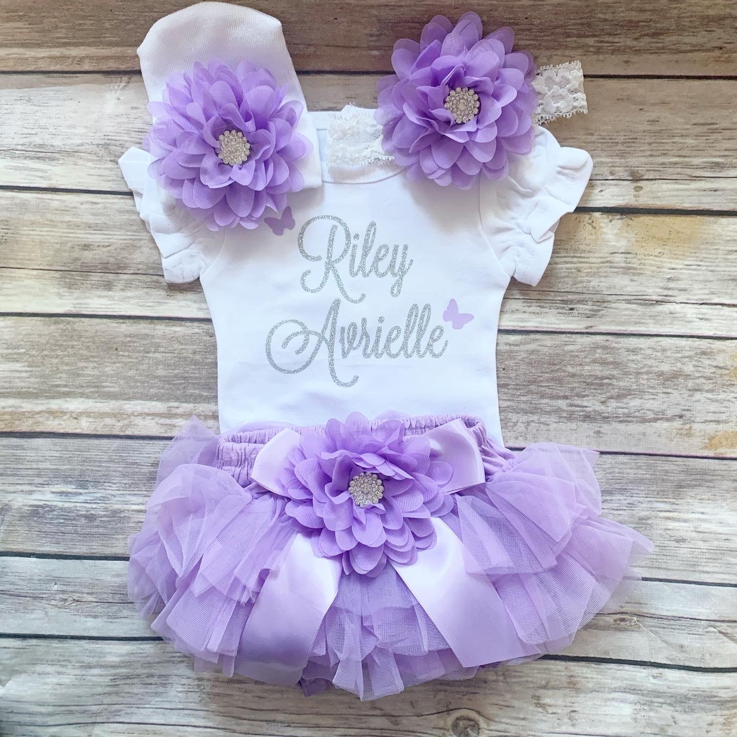 Personalized name outfit-lavender