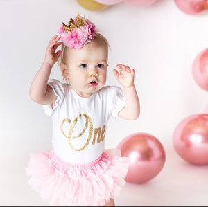 1st birthday outfit-gold