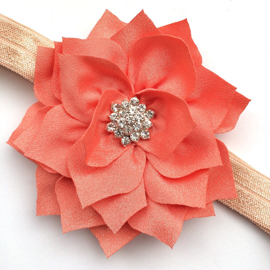 Peach Pointsettia Headband