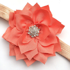 Peach Pointsettia Headband
