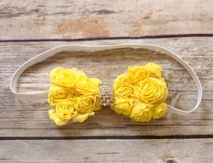 Bloomers/headband set - ivory/yellow