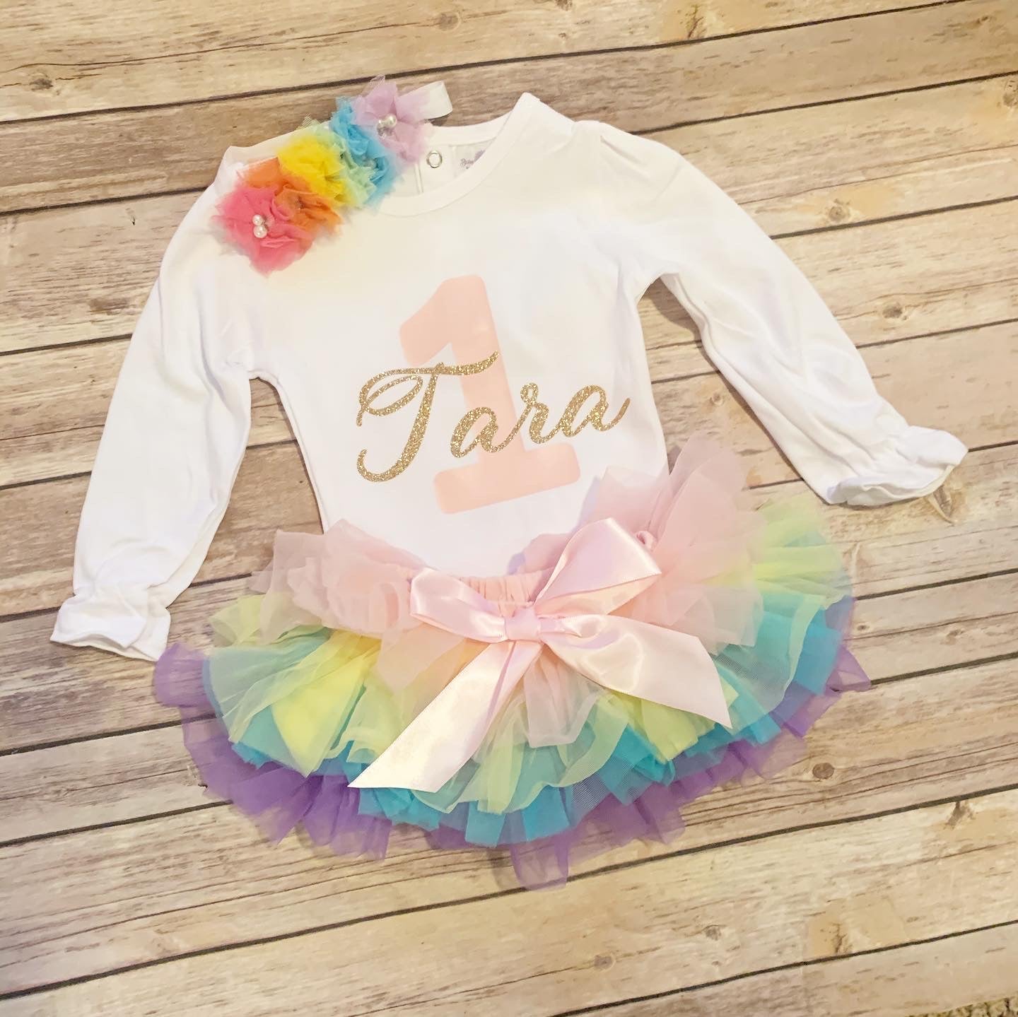 1st birthday outfit-gold