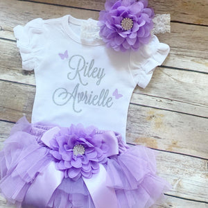Personalized name outfit-lavender