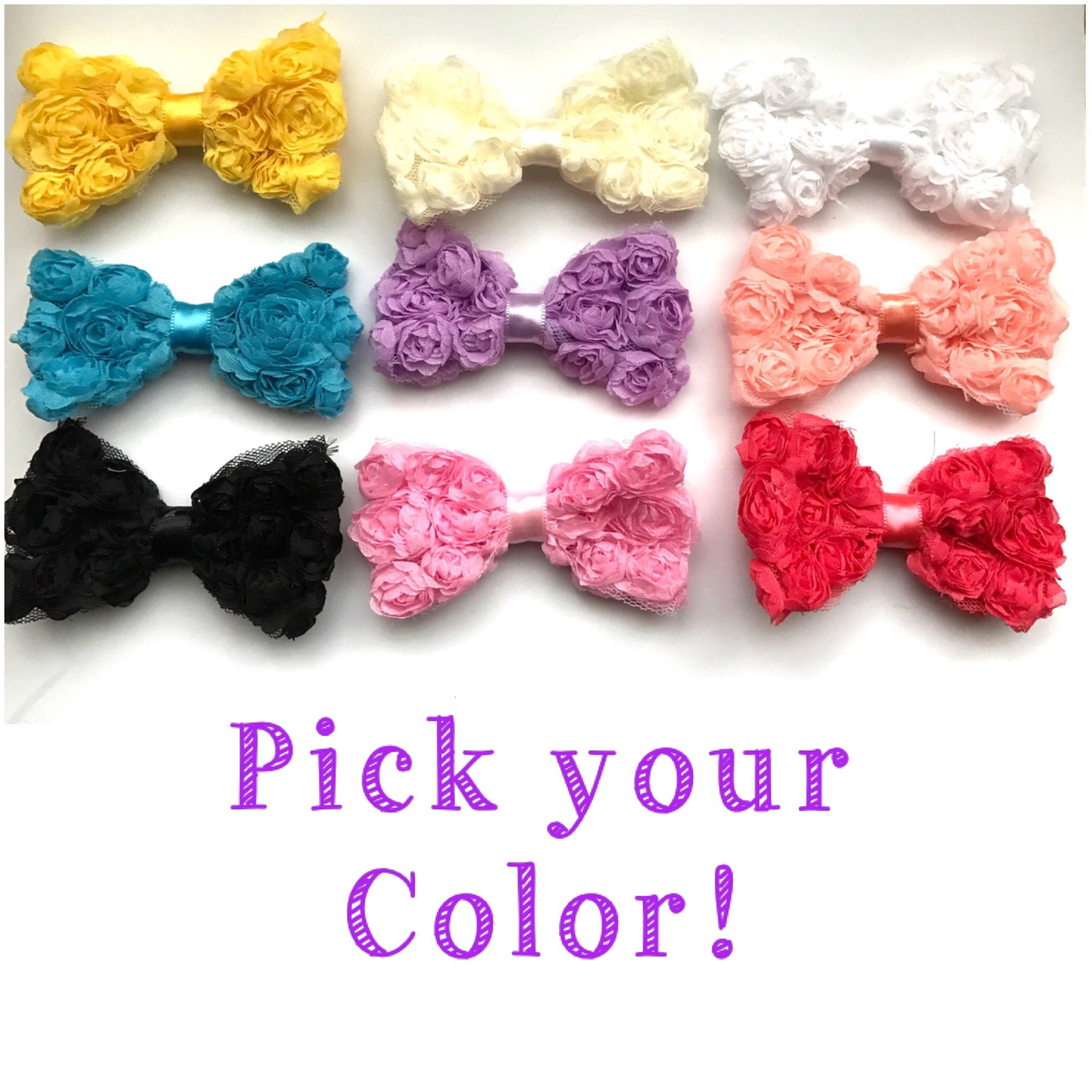 Rosette hair clip-pick your color !