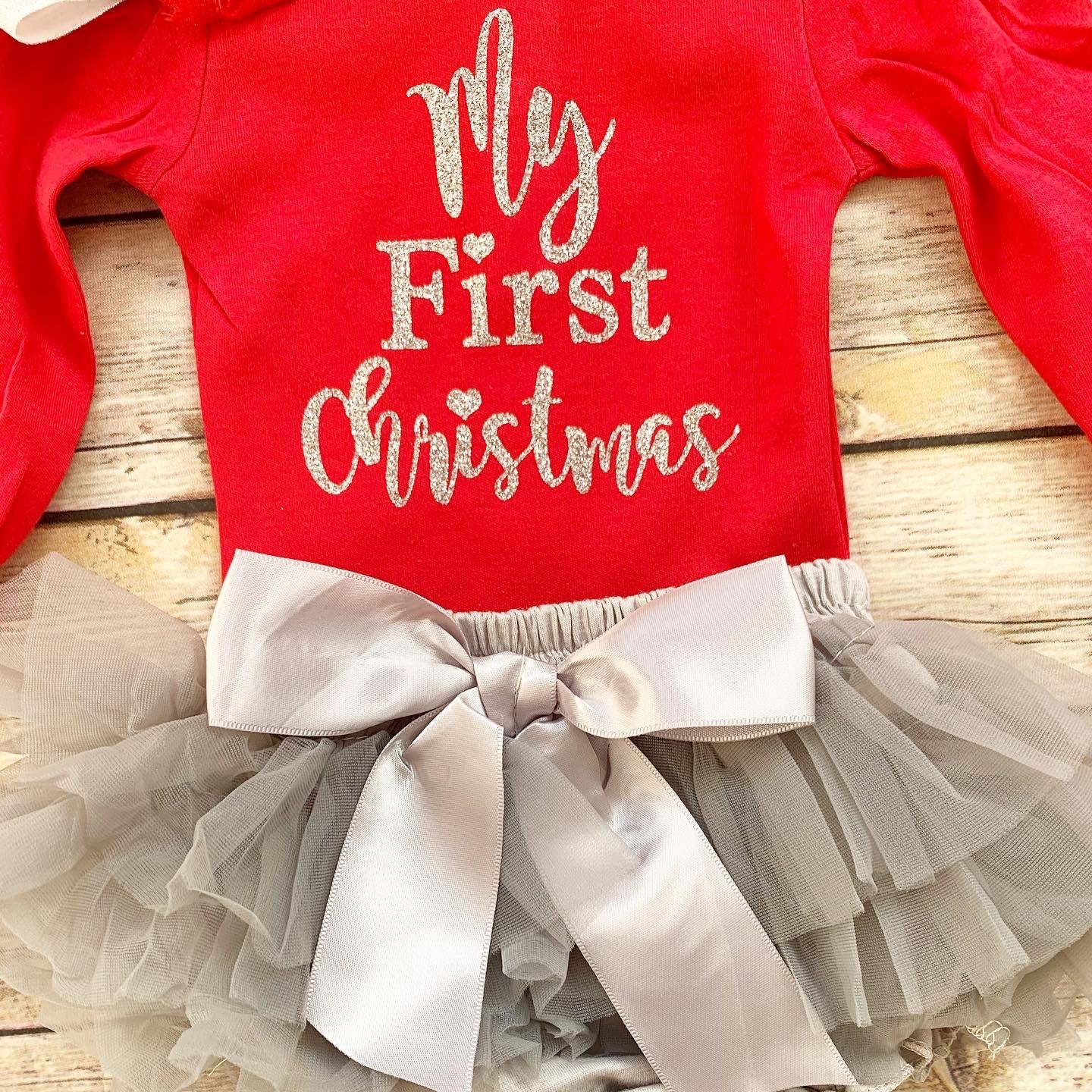 My First Christmas outfit-silver